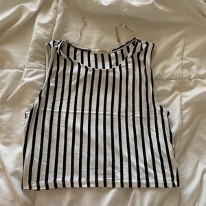 black and white striped tank top